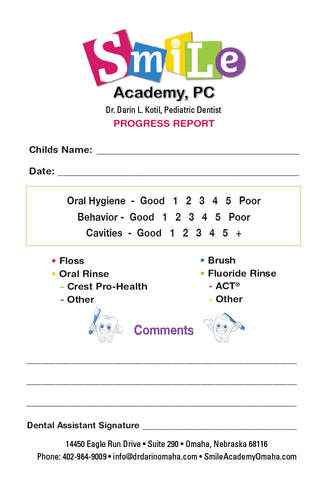 omaha kids dentist progress report
